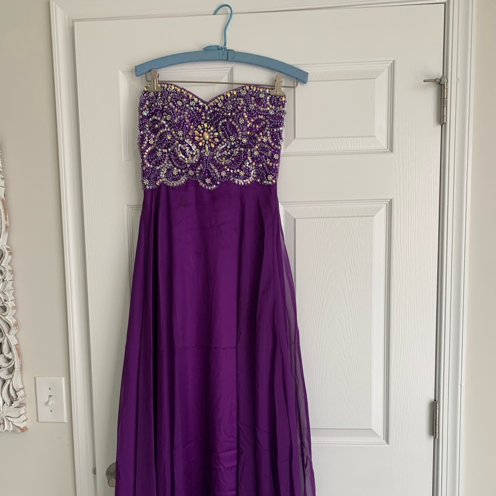 Purple Rhinestone Dress